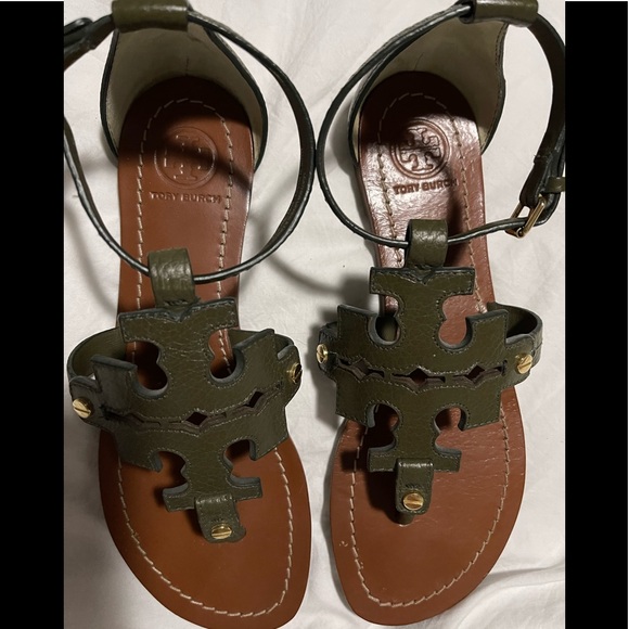 Tory Burch Phoebe Logo Thong Sandals Size 6M - Picture 2 of 8